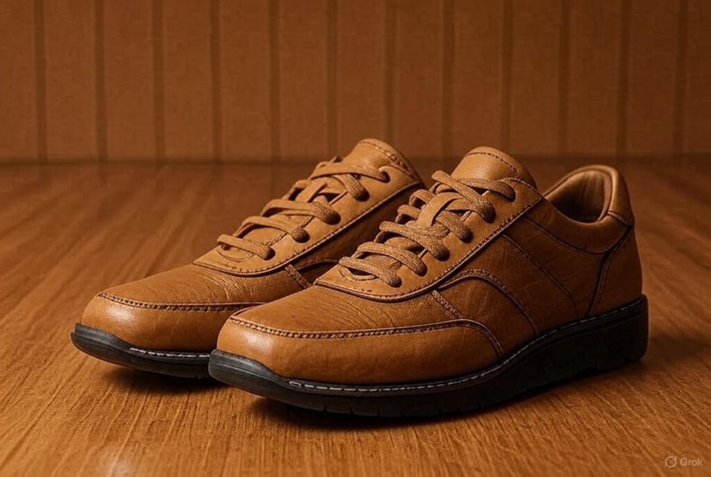 stylish brown leather sneakers for men