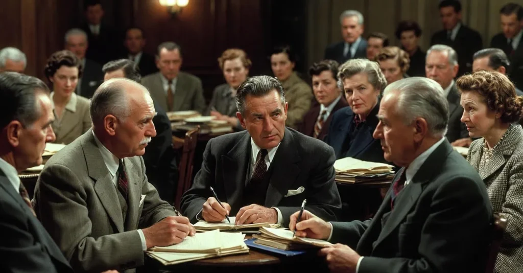 1950s scholars sitting and discussing at the Congress for Cultural Freedom.