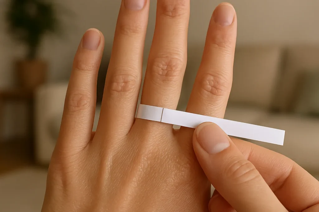Finger measurement for ring size