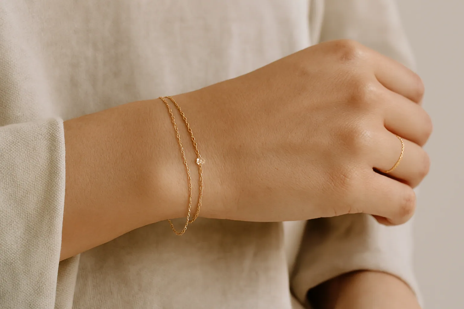 minimalist fine jewelry bracelet with a seamless modern design