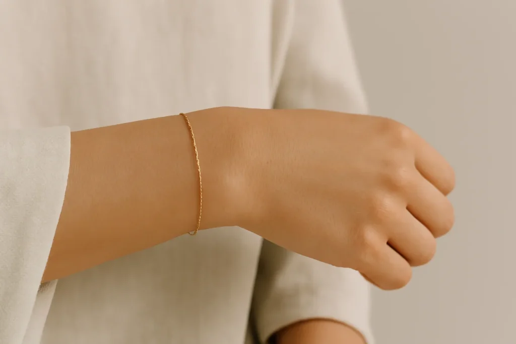 minimalist jewelry worn naturally as part of everyday style