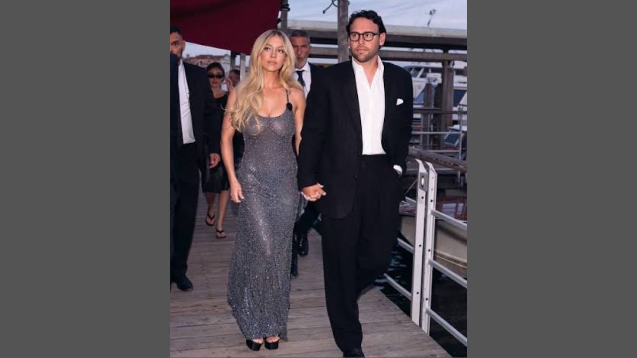Sydney Sweeney and Scooter Braun at a public event